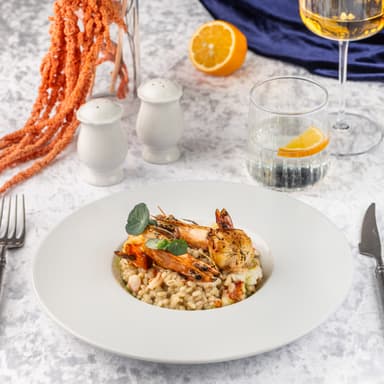 Перлотто с креветками