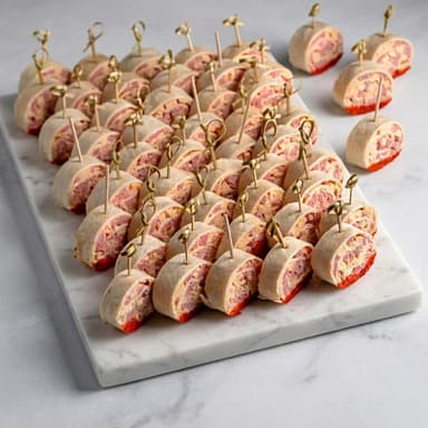 Рулетики с сыром и ветчиной