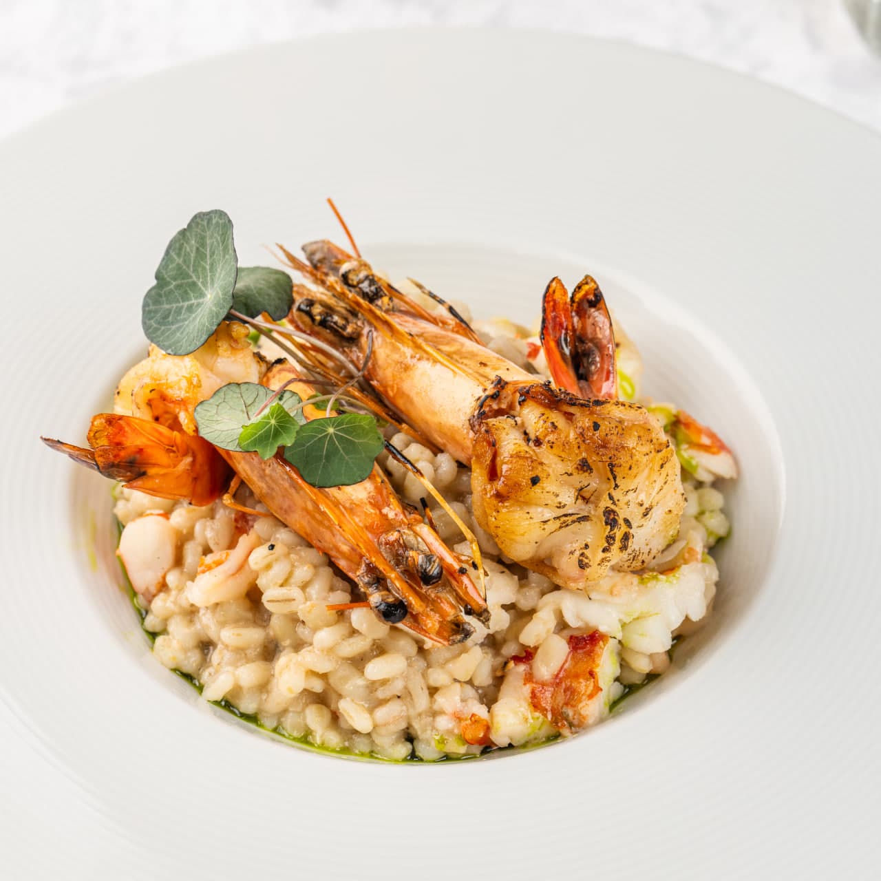 Перлотто с креветками