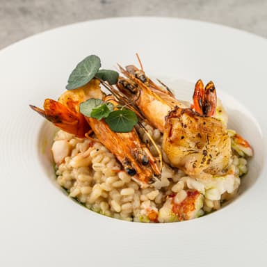 Перлотто с креветками