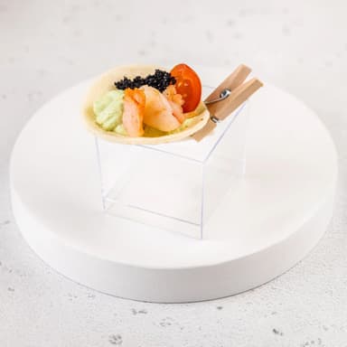 Канапе такос с креветкой