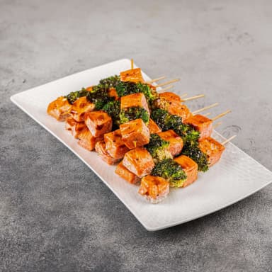 Лосось в соусе унаги с брокколи