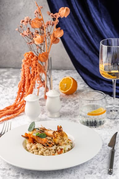 Перлотто с креветками