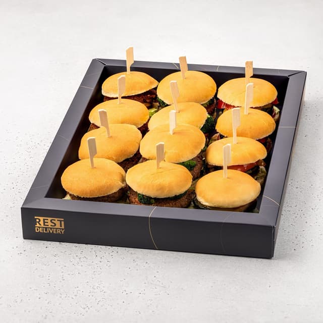 Сет вегетарианских мини-бургеров Сет вегетарианских мини-бургеров